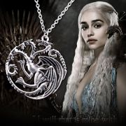 náhrdelník Targaryen Sigil Hra o trůny (Game of Thrones) | stříbrný - řetízek, bronzový - šňůrka