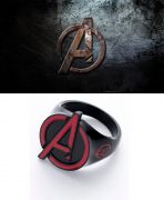 Černý pečetní prsten Avengers Logo | Velikost 8, Velikost 9, Velikost 10, Velikost 11