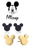 ocelové náušnice Mickey Mouse plné | černé, zlaté