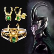 Sada prsten a náušnice Avengers helma Loki | Velikost 6, Velikost 7, Velikost 8