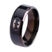 ocelový prsten Batman Logo - černý | Velikost 6, Velikost 7, Velikost 8, Velikost 9